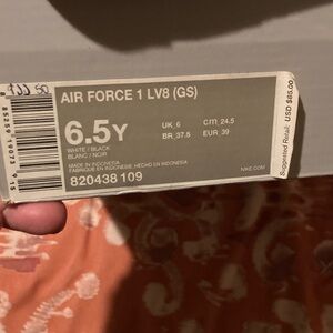 Nike Air Force 1 LV8 GS White and Black Shoes